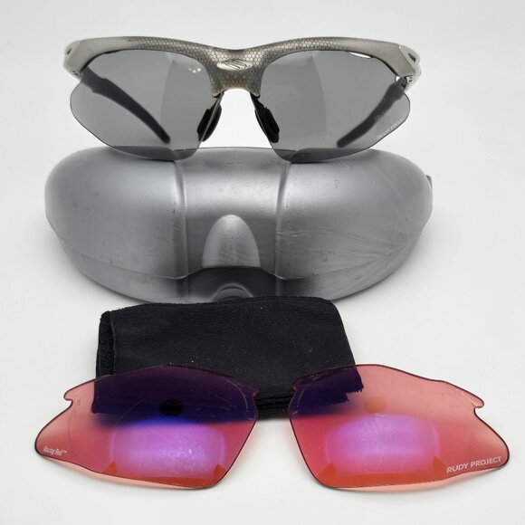Rudy Project SN 58 Kerosene Titanium Honeycomb Frame 2x Lens Sunglasses w/ Case - Picture 1 of 16